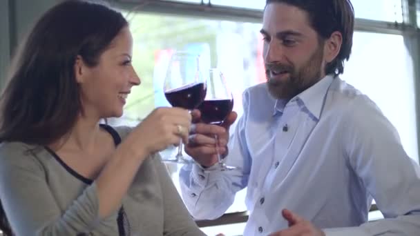 Тост с красным вином — стоковое видео