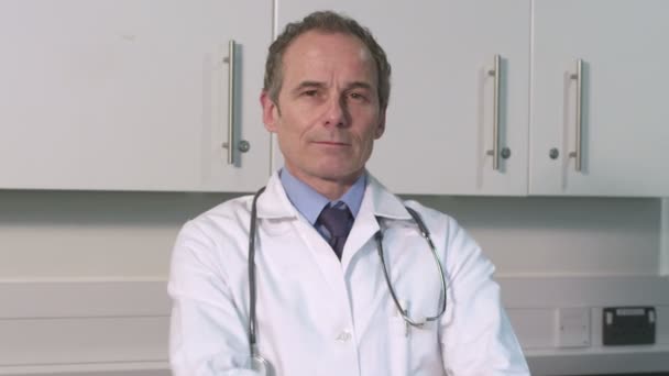 Portrait of male doctor — Stock Video