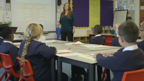 Woman teaching children — Stock Video