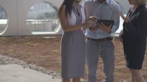 Empresárias discutem com colegas de trabalho — Vídeo de Stock