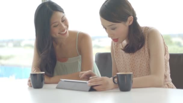 Mujeres usando tableta digital — Vídeo de stock