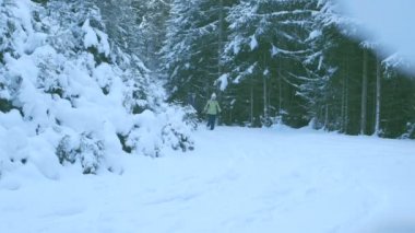 kar üzerinden yürümek çift