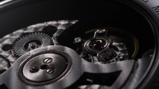 Full open mechanism of swiss watch — Stock Video