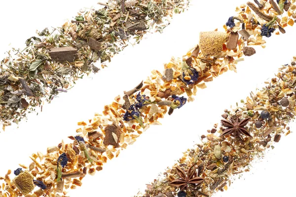 Bitkiler, çiçekler, baharatlar ve portakal izole edilmiş. 