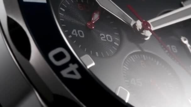 Swiss watch with chonograph and counters turning — Vídeo de stock