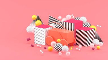 farklı geometrik şekillere sahip renkli arkaplan