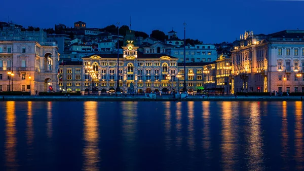 Nihgtscape Unity Italy Square Trieste Italie Europe — Photo