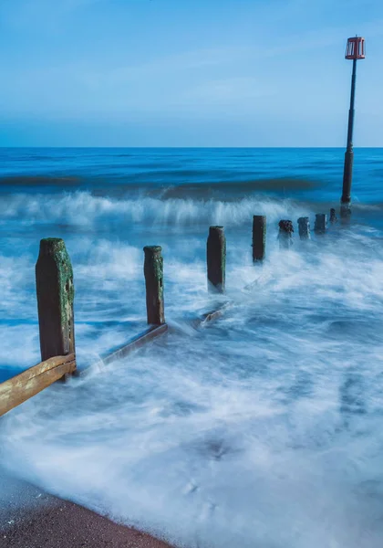 Long Time Exposure Teignmouth Beach Devon England Europe — Stock Photo, Image