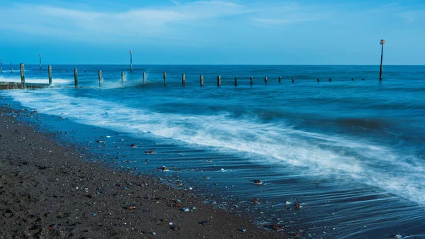 Long time exposure of Teignmouth Beach in Devon in England, UK, Europe