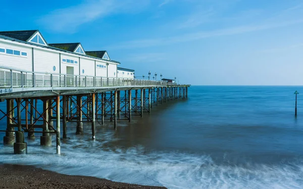 Exposition Longue Date Grand Pier Teignmouth Dans Devon Angleterre Royaume — Photo