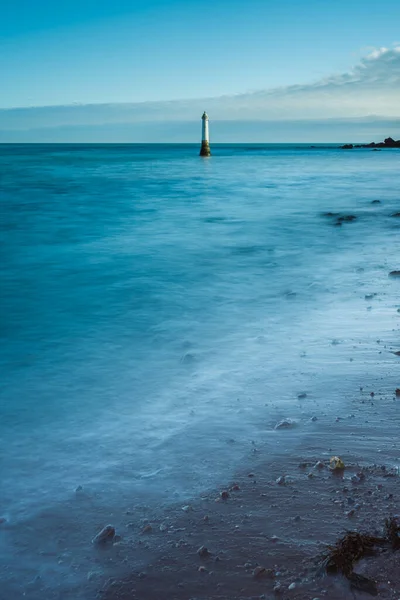 Long Time Exposure Lighthouse High Tide Shaldon Devon England Europe — Stock Photo, Image