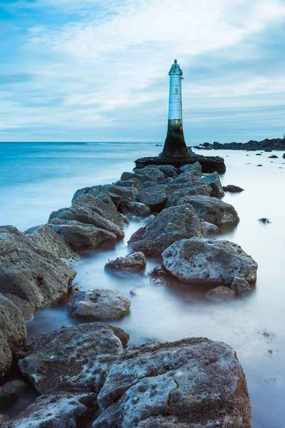 Langzeitexposition Des Leuchtturms Bei Ebbe Shaldon Devon England Großbritannien Europa — Stockfoto