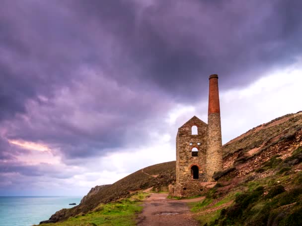 Time Lapse Film Wheal Coates Gruvan Agnes Cornwall Europa — Stockvideo