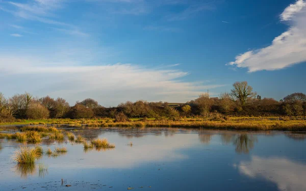 Alba Sul Bowling Green Marsh Sul Fiume Clyst Topsham Devon — Foto Stock