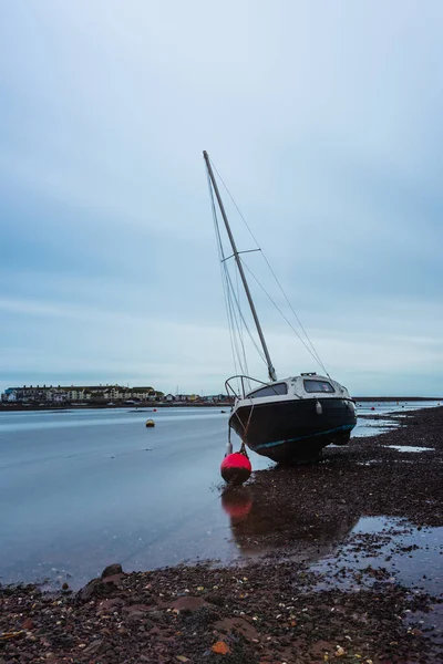 Dlouhá Expozice Lodí Odlivu Salty Shaldon Teignmouth Devon Anglie Evropa — Stock fotografie