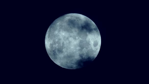 Película Nubes Luna Llena Cielo Negro — Vídeo de stock
