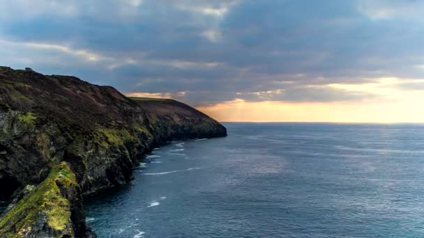 Sunset Cliffs Agnes Cornwall England Europa — Stockvideo