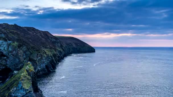 Sunset Cliffs Agnes Cornwall England Europa — Stockvideo
