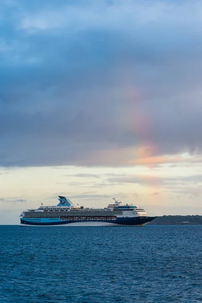 Sunset Rainbow Cruise Ferries Torquay Devon England Europe — Stock Photo, Image