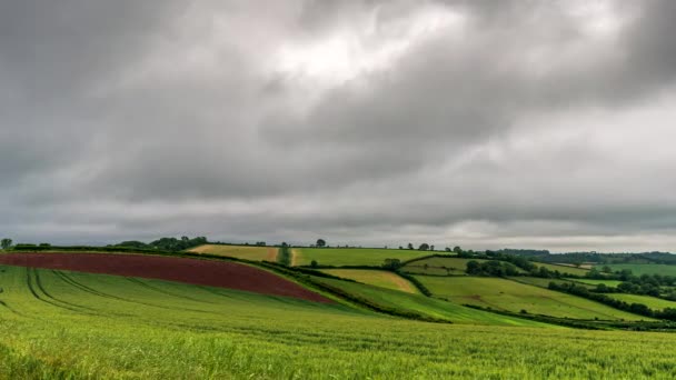 Nubes Dramáticas Sobre Los Campos Time Lapse Devon Inglaterra Europa — Vídeos de Stock