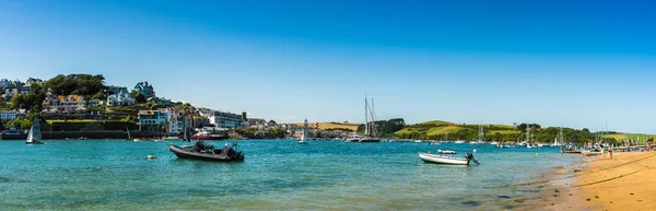 Panorama Över Kingsbridge Estuary Och Båtar Salcombe Kingsbridge Devon England — Stockfoto