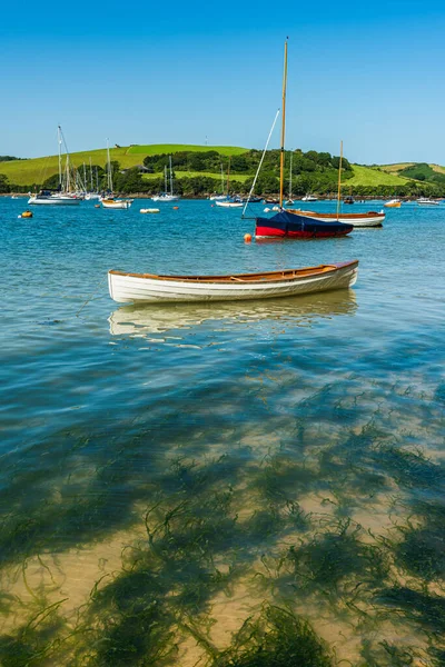 Vista Del Estuario Barcos Kingsbridge Salcombe Kingsbridge Devon Inglaterra — Foto de Stock