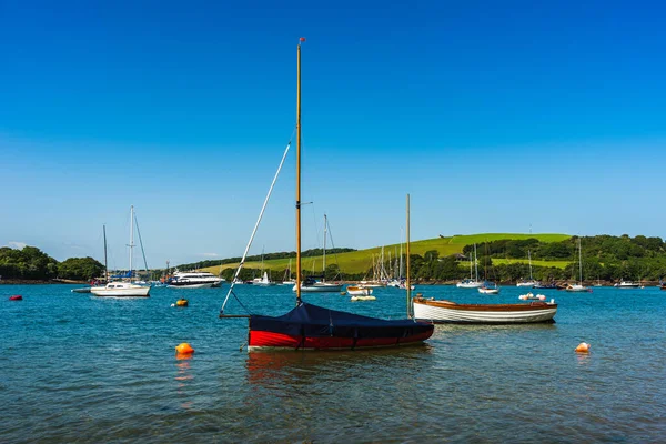 Vista Del Estuario Barcos Kingsbridge Salcombe Kingsbridge Devon Inglaterra — Foto de Stock