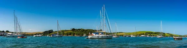 Panorama Kingsbridge Estuary Boats Salcombe Kingsbridge Devon Inglaterra — Foto de Stock