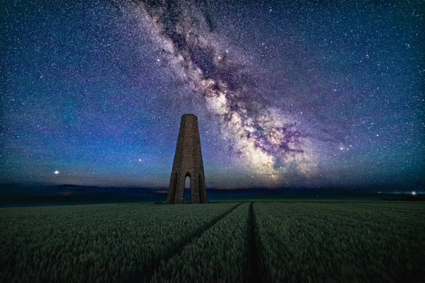 Milchstraße Über Der Daymark Kingswear Dartmouth Devon England Europa — Stockfoto