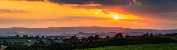 Панорама Полей Торки Время Захода Солнца Девон Англия Европа — стоковое фото