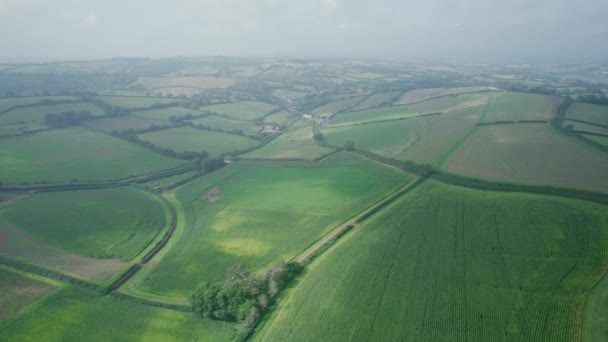 Villaggi Campi Drone Devon Inghilterra Europa — Video Stock