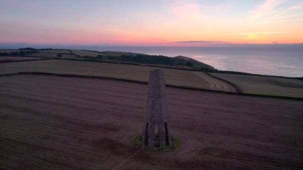 Nascer Sol Sobre Daymark Drone Kingswear Devon Inglaterra Europa — Vídeo de Stock