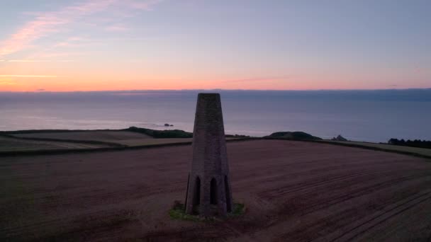 Sunrise Daymark Drone Kingswear Devon Anglia Európa — Stock videók