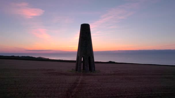 Nascer Sol Sobre Daymark Drone Kingswear Devon Inglaterra Europa — Vídeo de Stock