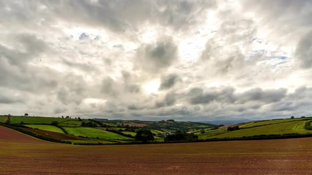 Nubes Dramáticas Sobre Los Campos Time Lapse Devon Inglaterra Europa — Vídeos de Stock