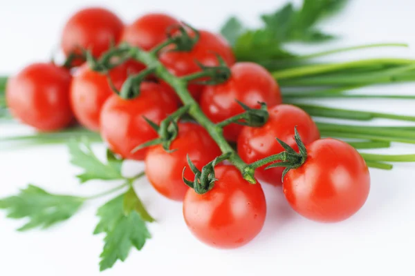 Cocktail tomatoes, vegetables, green-stuff — Stock Photo, Image