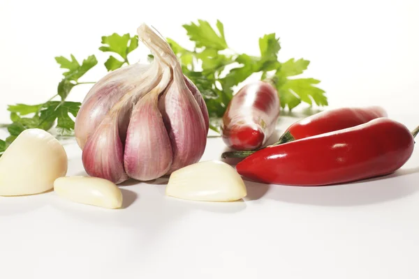 Chilischote und Knoblauch, Gemüse — Stockfoto