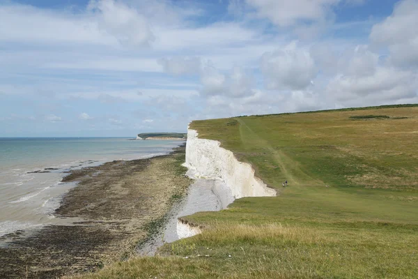 Okraji útesu, seaford, Anglie, Velká Británie, Evropa — Stock fotografie