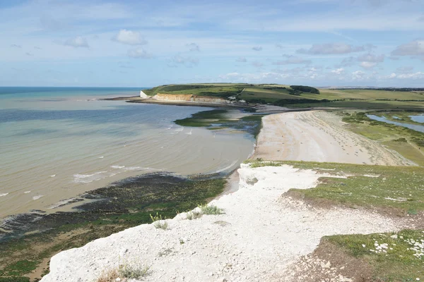 Cliff edge, seaford, Anglia, Egyesült Királyság, Európa — Stock Fotó