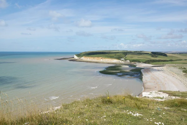 Okraji útesu, seaford, Anglie, Velká Británie, Evropa — Stock fotografie