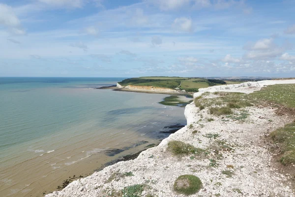 Okraji útesu, seaford, Anglie, Velká Británie, Evropa — Stock fotografie