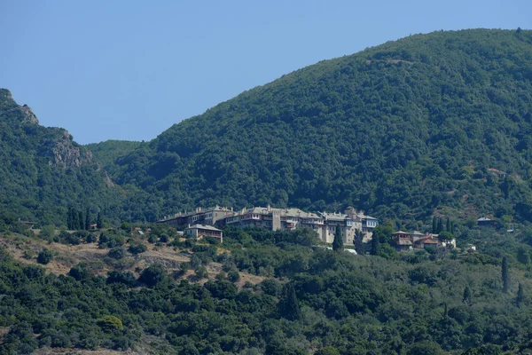 Mosteiro, Monte Athos, Athos, Halkidiki, Grécia — Fotografia de Stock