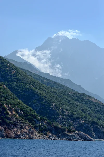 装入阿陀斯山、 阿陀斯山、 哈尔基迪基，希腊 — 图库照片