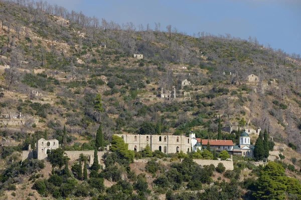 Монастир, гори Афон, Афон, регіоні Халкідіки, Греція — стокове фото