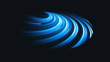 Mavi çizgilerin soyut tasarım ögesi bir daire içinde döner, duvar kağıdı tasarımını kaplar