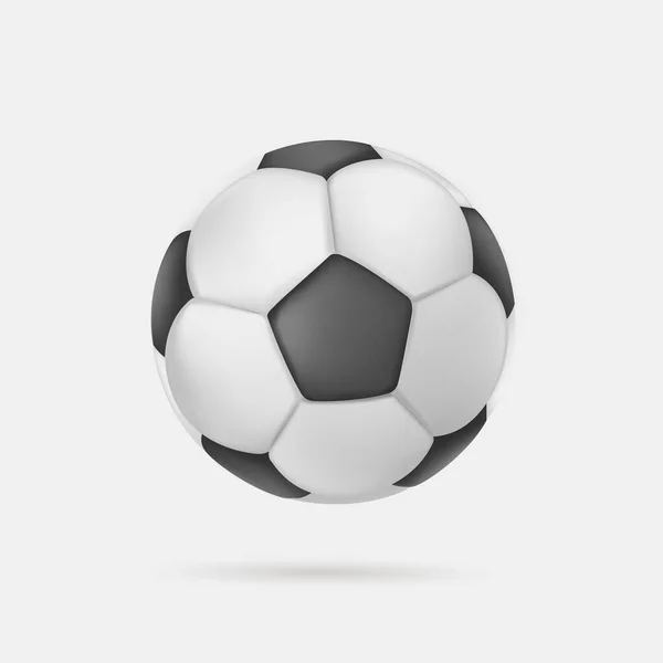 3d ilustración de fútbol o pelota de fútbol colgando en el aire, gráfico vectorial realista aislado — Archivo Imágenes Vectoriales