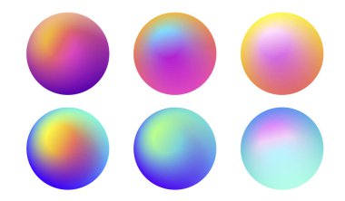 Od gradyan floresan 3d küreleri, parlak metal renk efektini ayarla