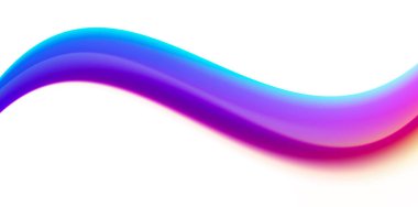 Fluid wave shape of bright gradient, soft smooth curve graphic element, isolated clipart