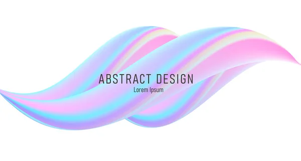 Abstrakte 3D-Form, flüssig glänzende Flüssigkeit bildende Welle, pastellfarbene sanfte Farben — Stockvektor