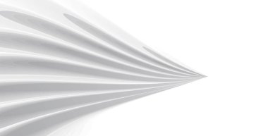 Soyut 3d grafik ögesi, beyaz arkaplan desenli beyaz koni, monokrom sanat tasarımı